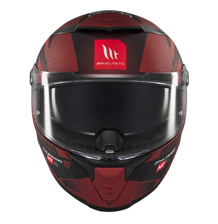 MT THUNDER 4 SV LUMINENCE D5 GLOSS HELMET - RED BLACK