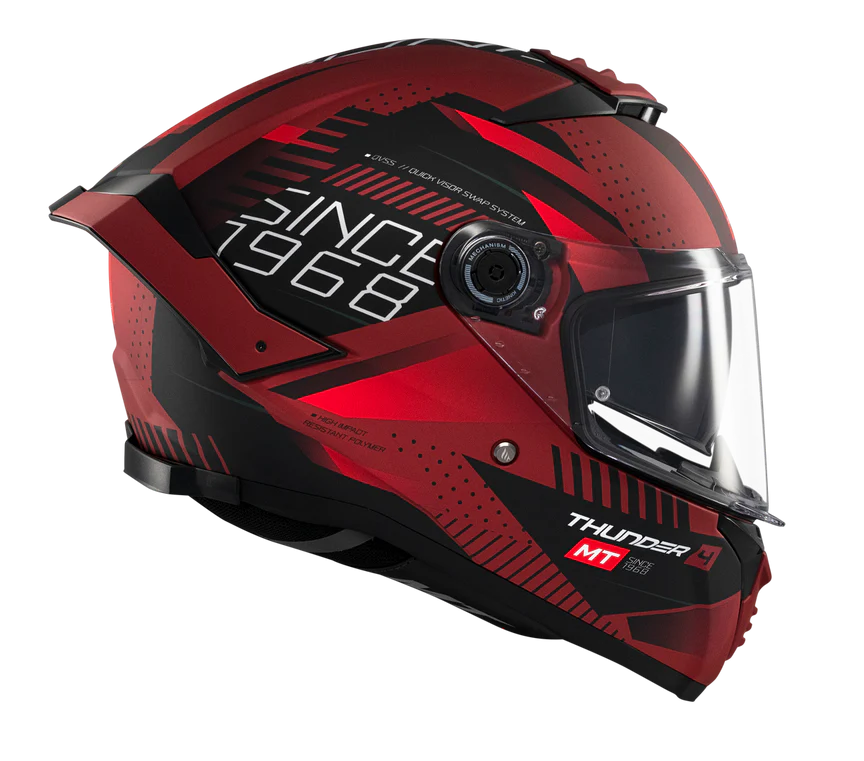 MT THUNDER 4 SV LUMINENCE D5 GLOSS HELMET - RED BLACK