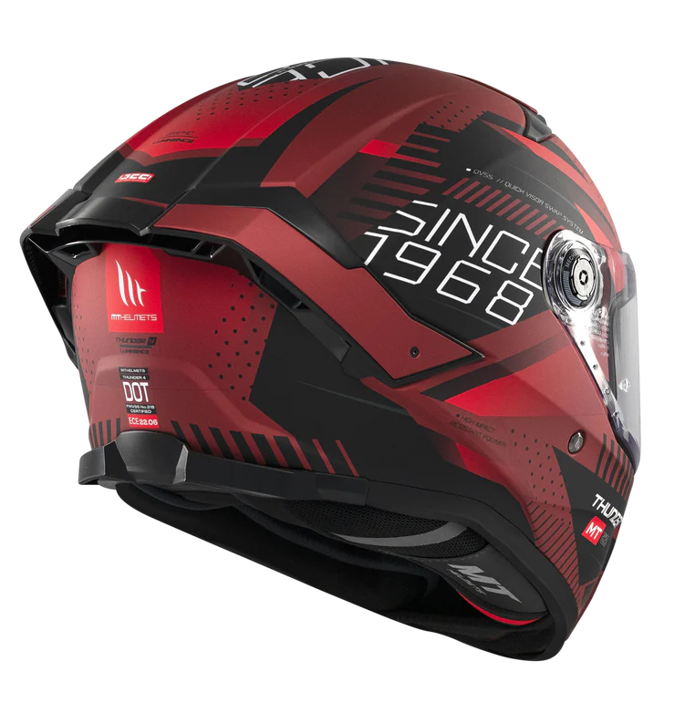 MT THUNDER 4 SV LUMINENCE D5 GLOSS HELMET - RED BLACK