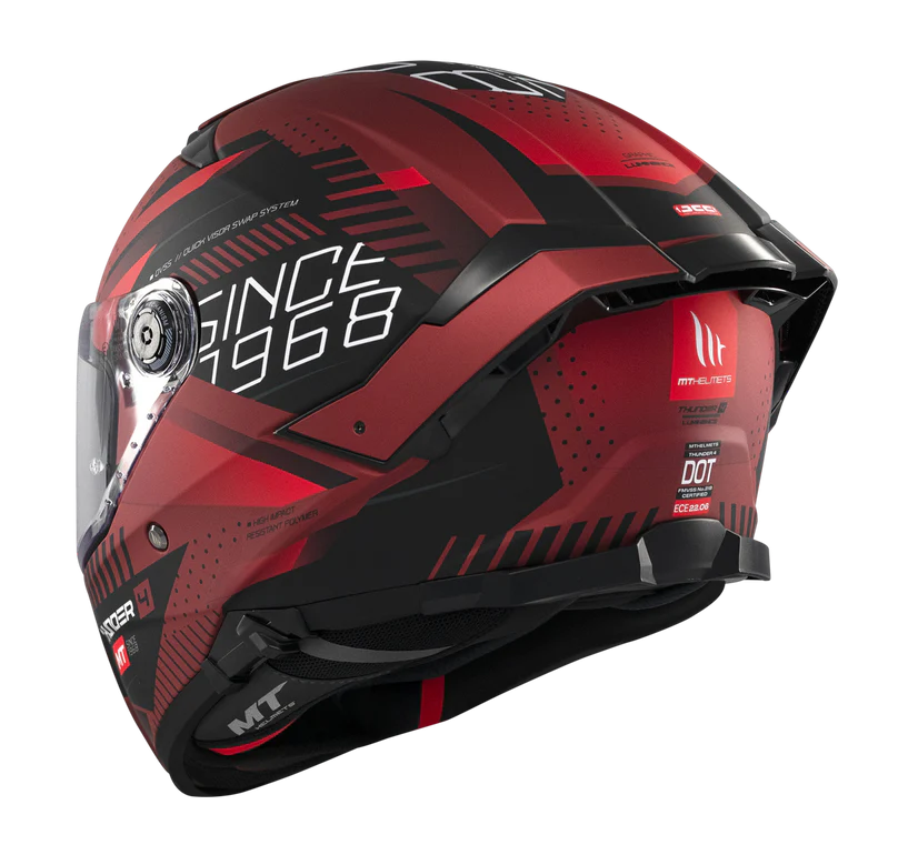 MT THUNDER 4 SV LUMINENCE D5 GLOSS HELMET - RED BLACK