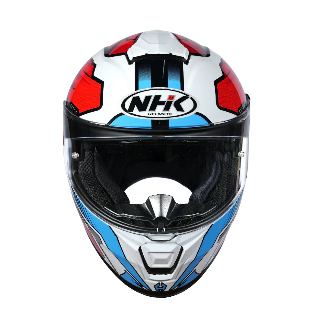 NHK K5R ONXY HELMET - WHITE RED & BLUE
