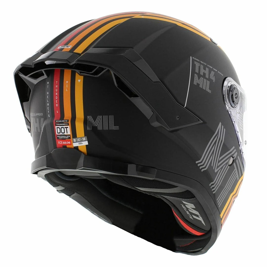MT THUNDER 4 SV MILL A11 SOLID HELMET -  GLOSS BLACK