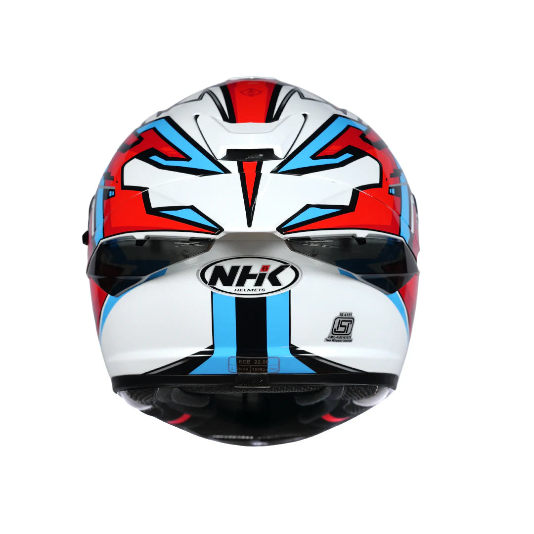 NHK K5R ONXY HELMET - WHITE RED & BLUE
