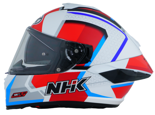 NHK K5R RETRO GLOSS WHITE RED AND BLUE HELMET