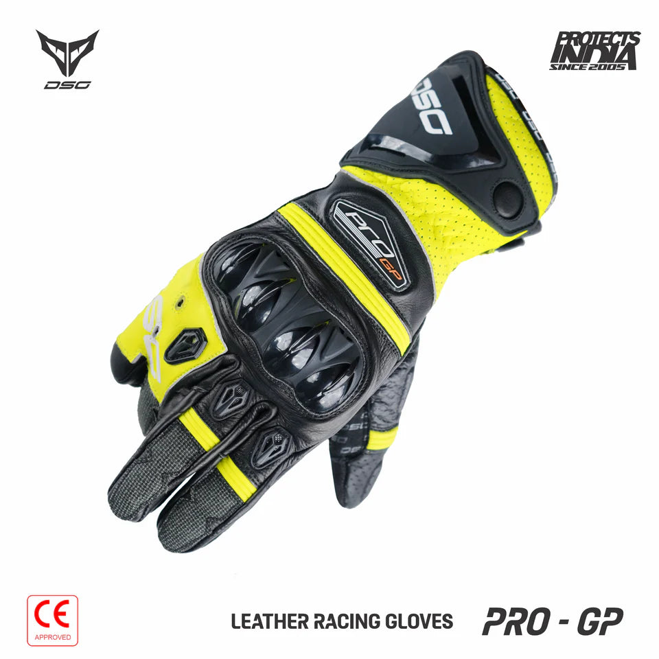 DSG PRO GP RIDING GLOVE BLACK YELLOW FLUO