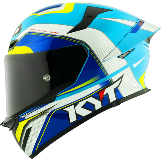 KYT TT REVO HELMET - GRAND PRIX WHITE LIGHT BLUE