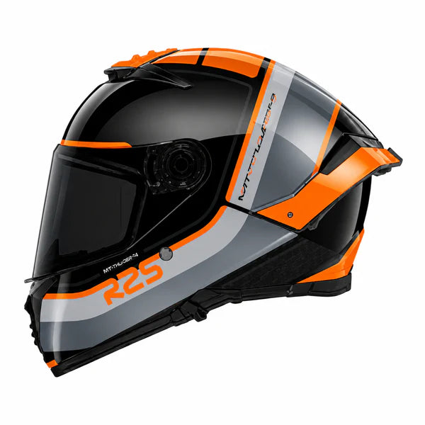 MT THUNDER 4 SV R25 B4 HELMET - GLOSS BLACK ORANGE GREY