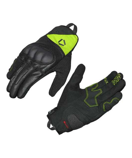 KORDA TRIAD RIDING GLOVES - BLACK FLUORESCENT YELLOW