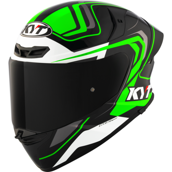 KYT TT REVO HELMET - OVERTECH BLACK GREEN