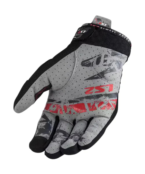 LS2 CHAKI MEN GLOVES - BLACK RED
