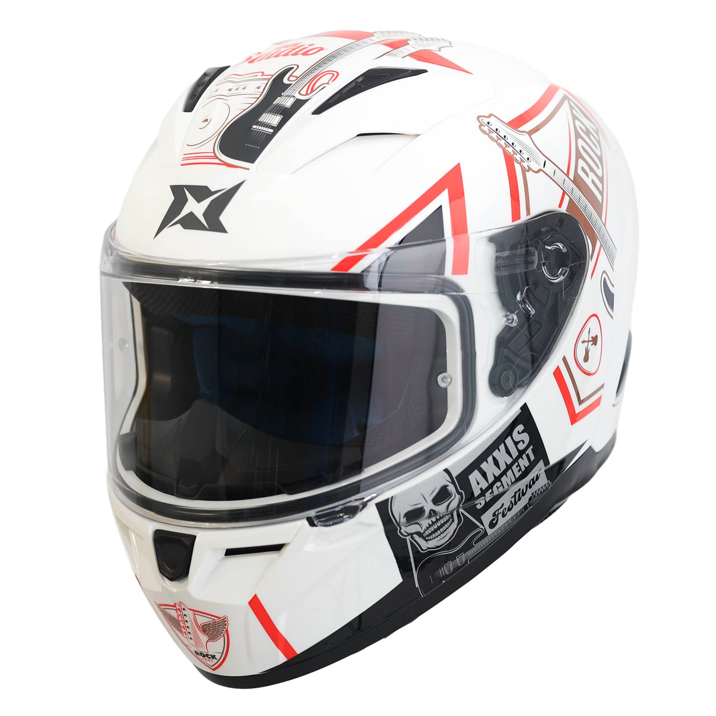 AXXIS FF117B SEGMENT ROCK STUDIO A5 HELMET - FLUOR GLOSS