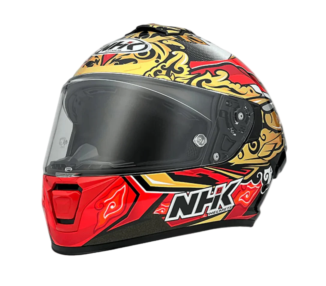 NHK K5R IVAN ORTOLA #6 GLOSS BLACK GOLD RED HELMET