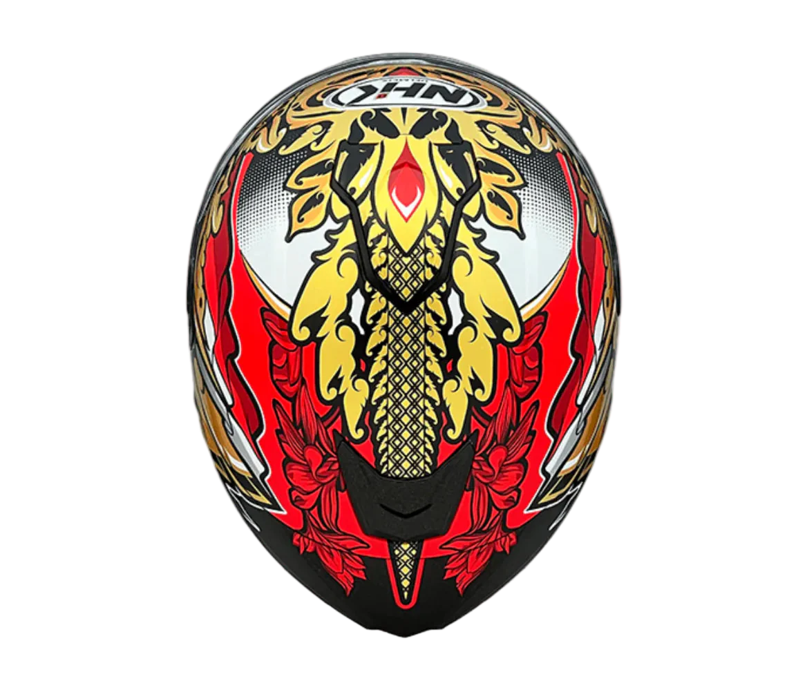 NHK K5R IVAN ORTOLA #6 GLOSS BLACK GOLD RED HELMET