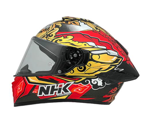 NHK K5R IVAN ORTOLA #6 GLOSS BLACK GOLD RED HELMET