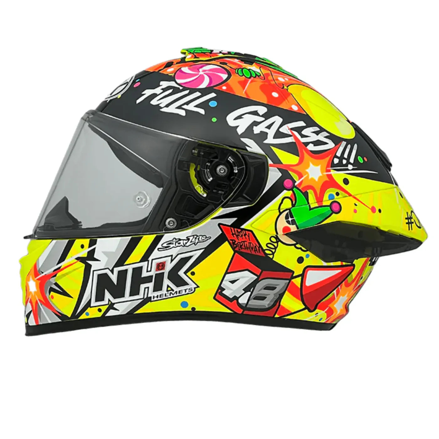 NHK K5R IVAN ORTOLA #5 YELLOW FLO HELMET