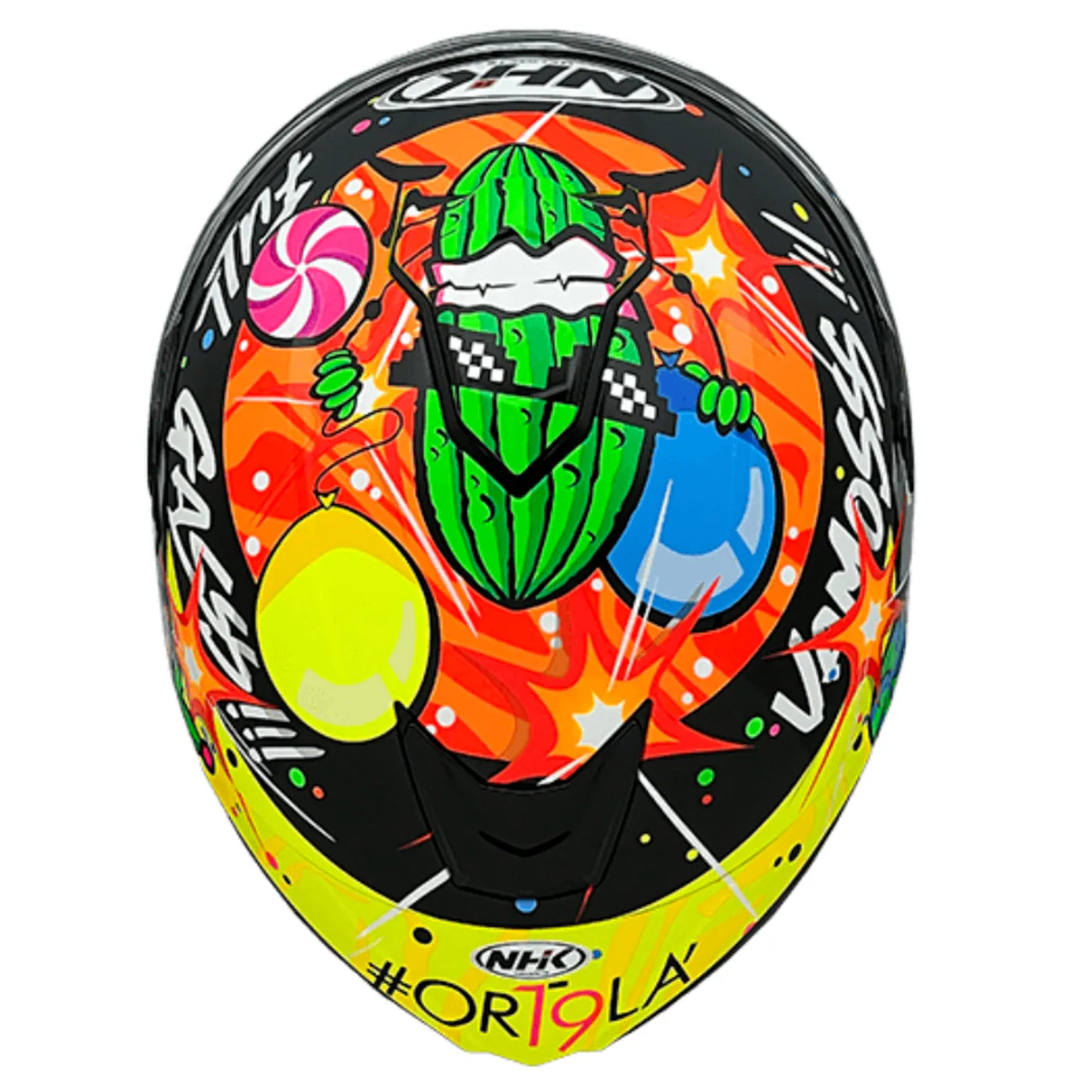 NHK K5R IVAN ORTOLA #5 YELLOW FLO HELMET