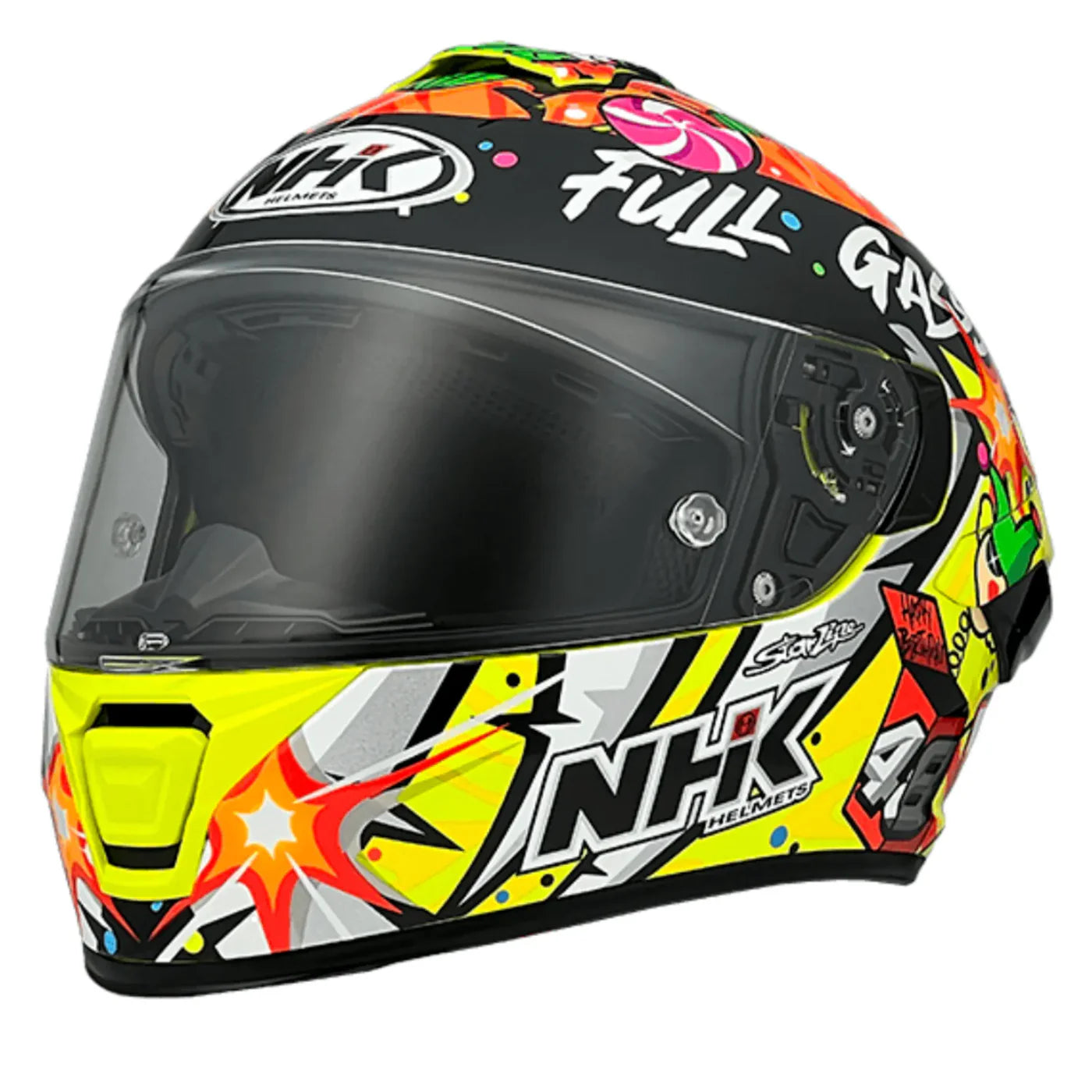 NHK K5R IVAN ORTOLA #5 YELLOW FLO HELMET