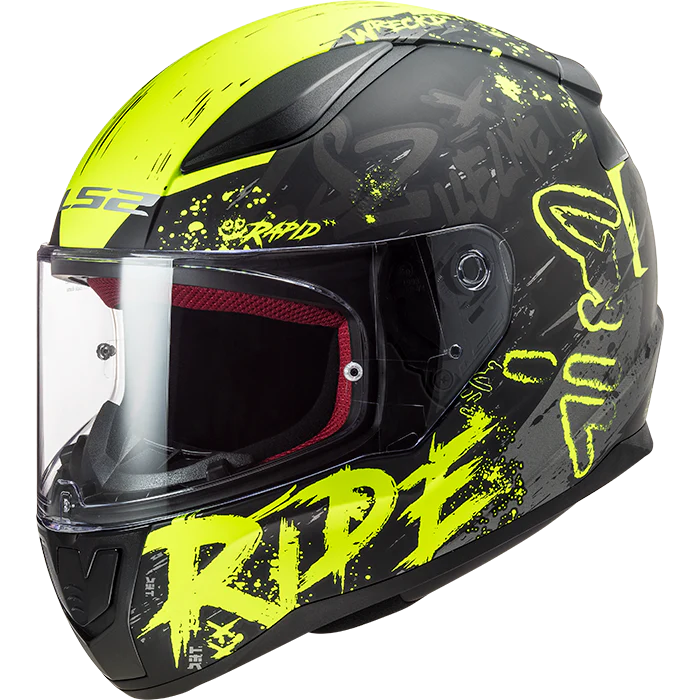 LS2 FF353 RAPID HELMET - NAUGHTY GLOSS BLACK HV YELLOW