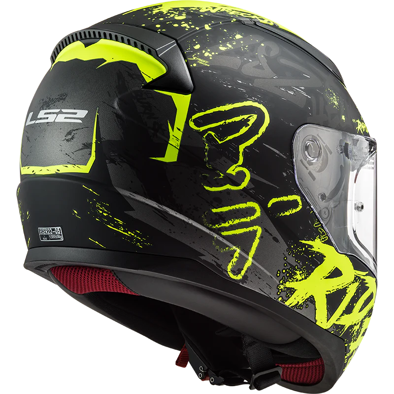 LS2 FF353 RAPID HELMET - NAUGHTY GLOSS BLACK HV YELLOW