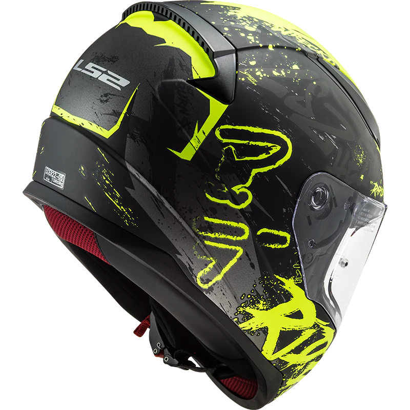 LS2 FF353 RAPID HELMET - NAUGHTY GLOSS BLACK HV YELLOW