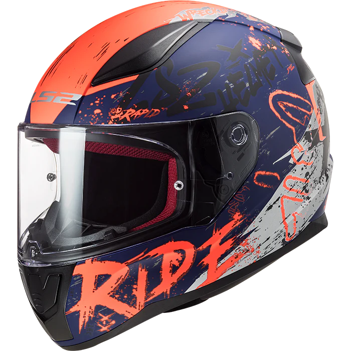 LS2 FF353 RAPID HELMET - NAUGHTY GLOSS BLACK BLUE ORANGE