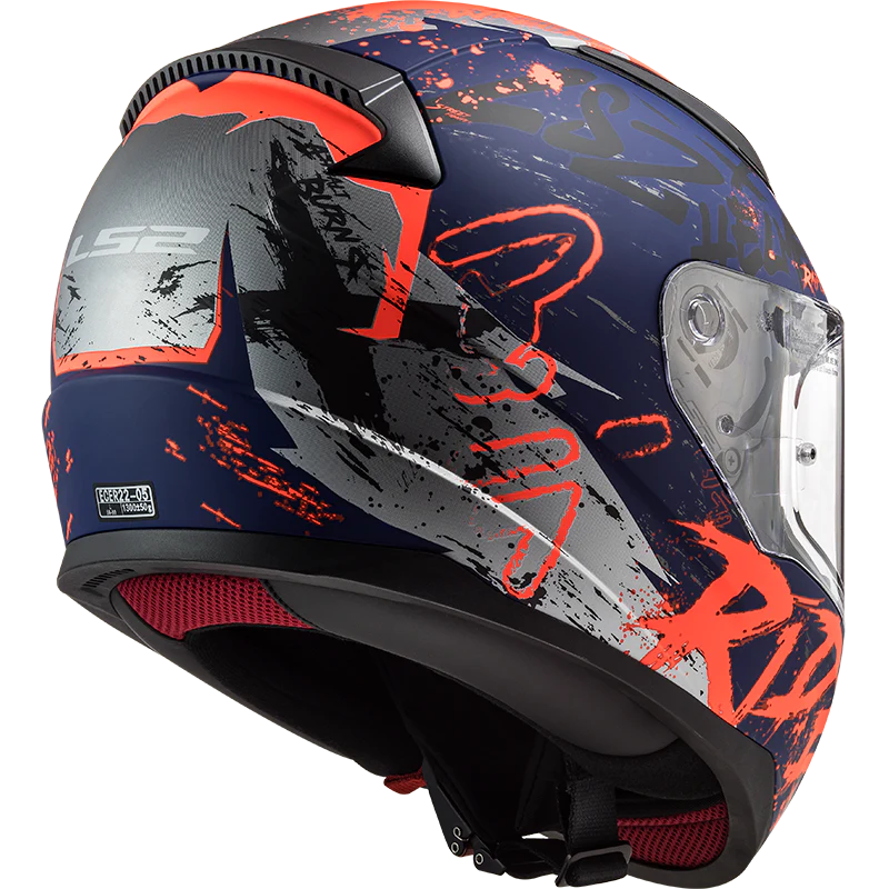 LS2 FF353 RAPID HELMET - NAUGHTY GLOSS BLACK BLUE ORANGE