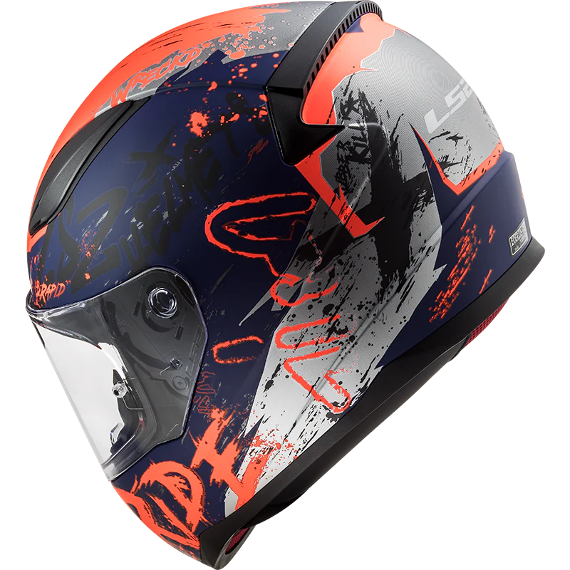 LS2 FF353 RAPID HELMET - NAUGHTY GLOSS BLACK BLUE ORANGE