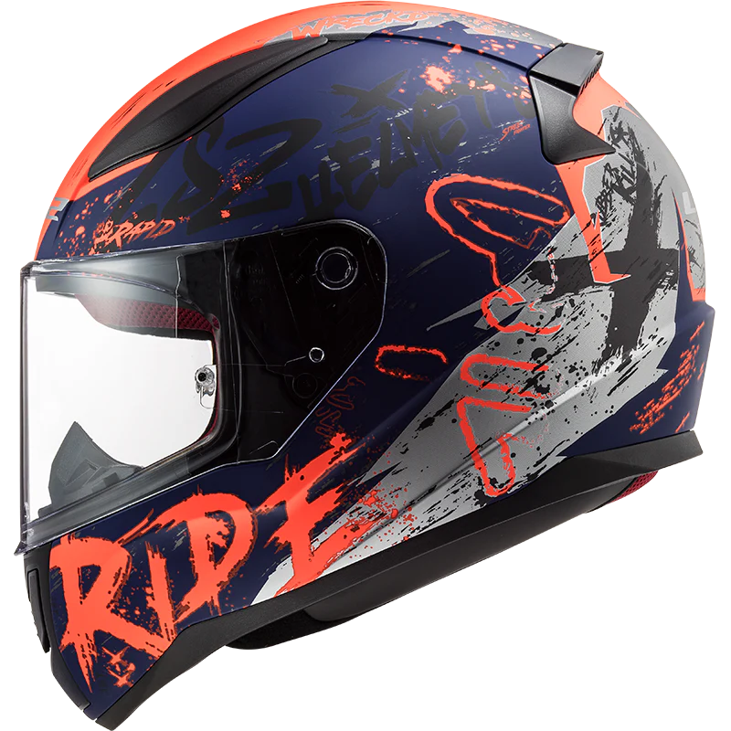 LS2 FF353 RAPID HELMET - NAUGHTY GLOSS BLACK BLUE ORANGE