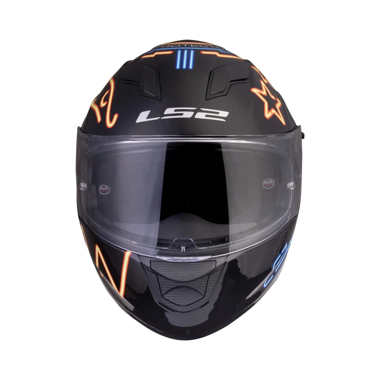 LS2 FF320 STREAM EVO NEON MATT BLACK BLUE FLUO ORANGE WITH PINLOCK