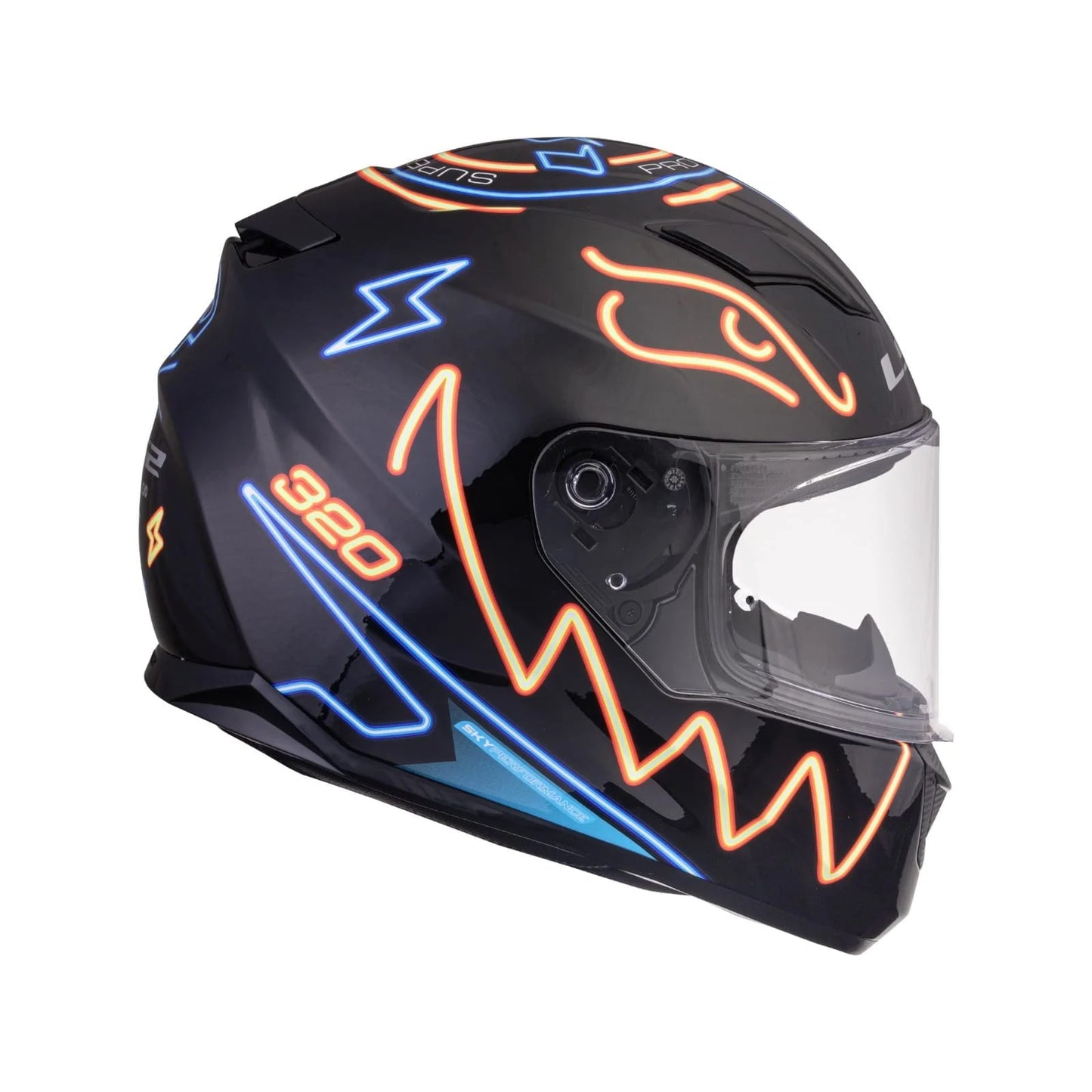 LS2 FF320 STREAM EVO NEON MATT BLACK BLUE FLUO ORANGE WITH PINLOCK