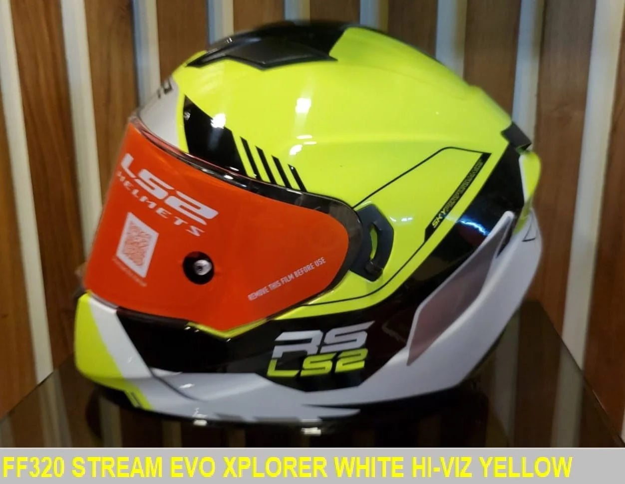 LS2 FF320 STREAM EVO XPLORER WHITE HI-VIZ YELLOW