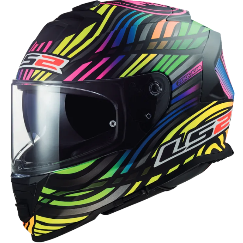 LS2 FF800 STORM POWER MATT BLACK RAINBOW + LS2 HELMET BACK PACK FREE