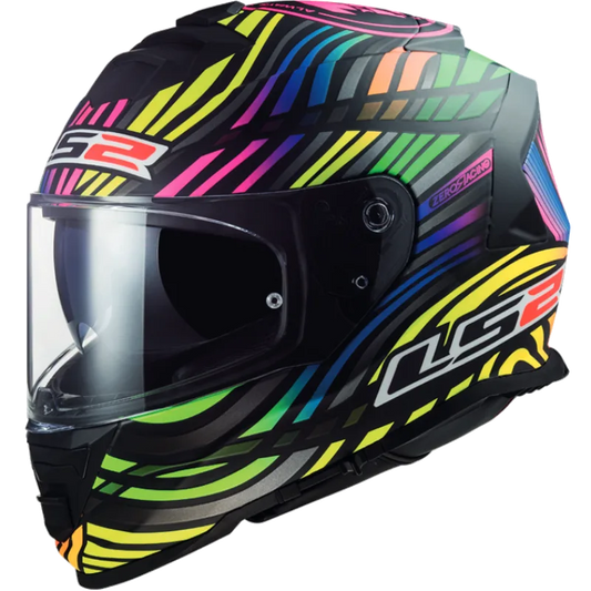 LS2 FF800 STORM POWER MATT BLACK RAINBOW + LS2 HELMET BACK PACK FREE