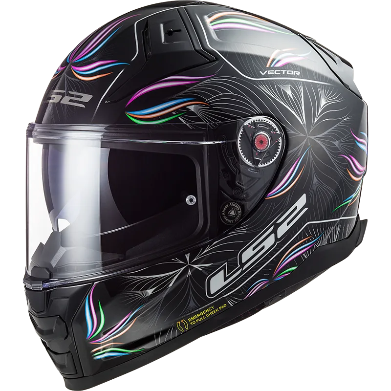 LS2 FF811 VECTOR II TROPICAL GLOSS BLACK WHITE