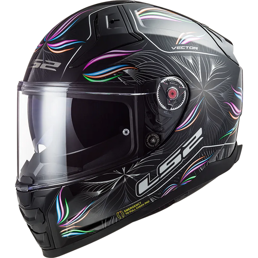 LS2 FF811 VECTOR II TROPICAL GLOSS BLACK WHITE