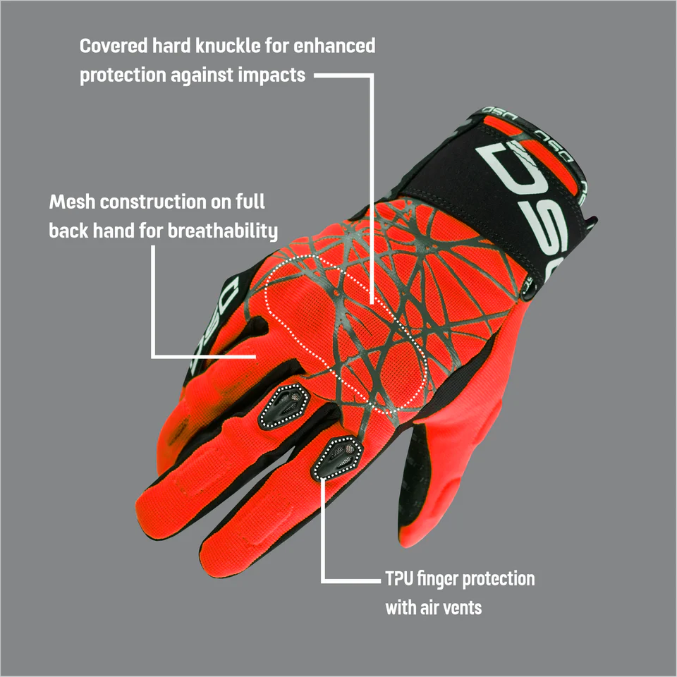 DSG PHOENIX AIR RIDING GLOVE - BLACK WHITE RED