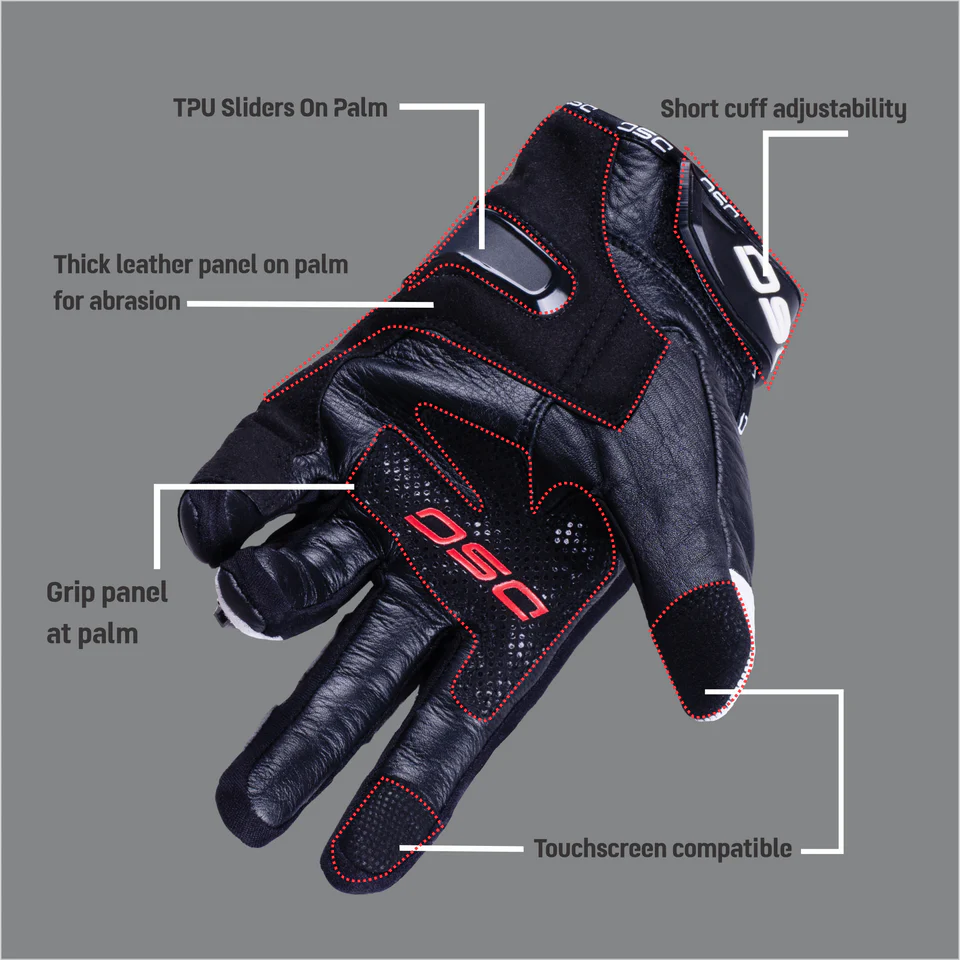 DSG CARBON X V1 RIDING GLOVE - BLACK WHITE