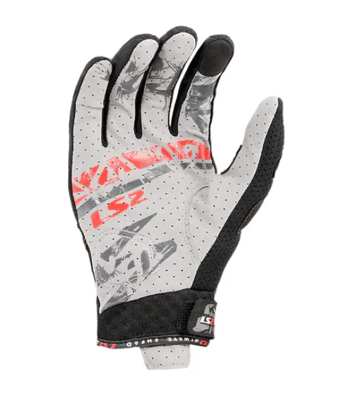 LS2 CHAKI MEN GLOVES - BLACK RED