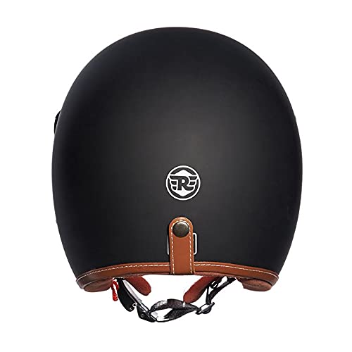 ROYAL ENFIELD LTHR. TRIM HELMET - MATT BLACK