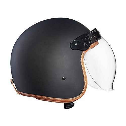 ROYAL ENFIELD LTHR. TRIM HELMET - MATT BLACK