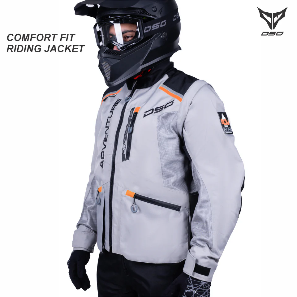DSG ADV RIDING JACKET - BLACK GREY ORANGE