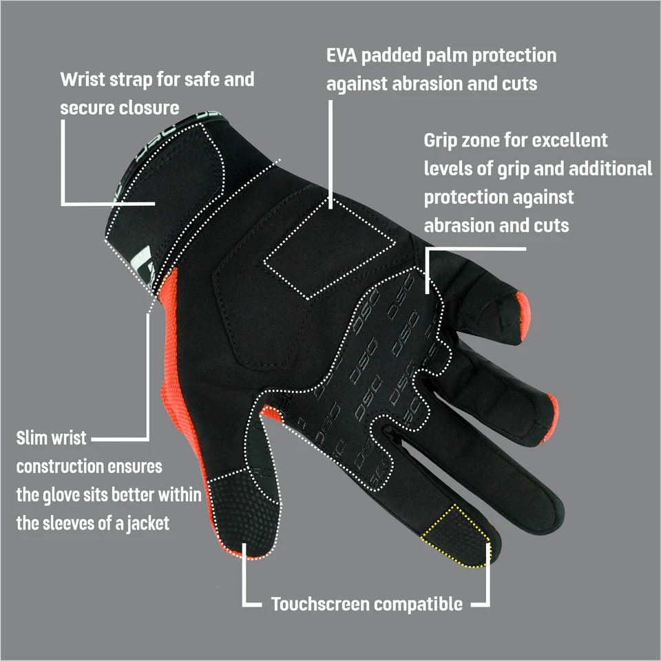 DSG PHOENIX AIR RIDING GLOVE - BLACK WHITE RED