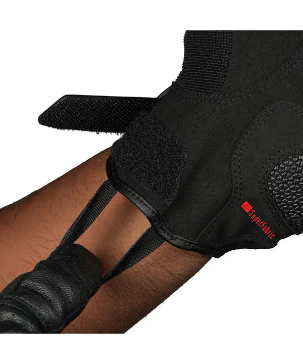 KORDA TRIAD RIDING GLOVES - BLACK FLUORESCENT YELLOW