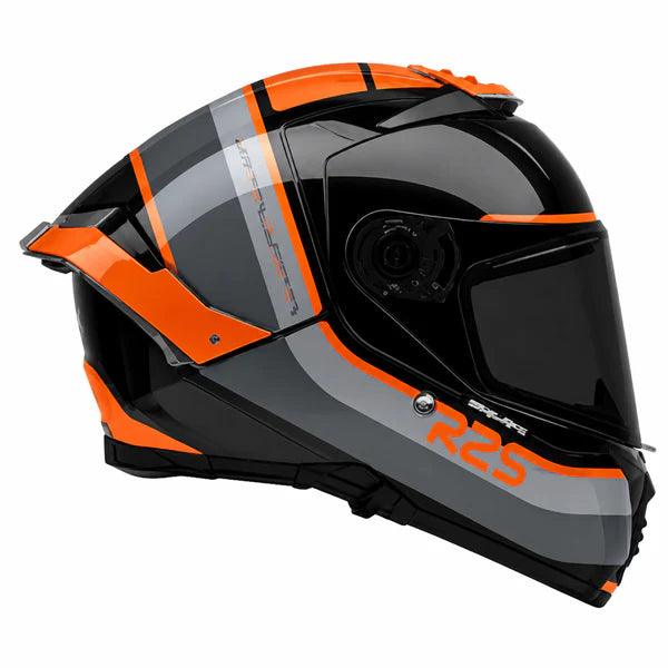 MT THUNDER 4 SV R25 B4 HELMET - GLOSS BLACK ORANGE GREY