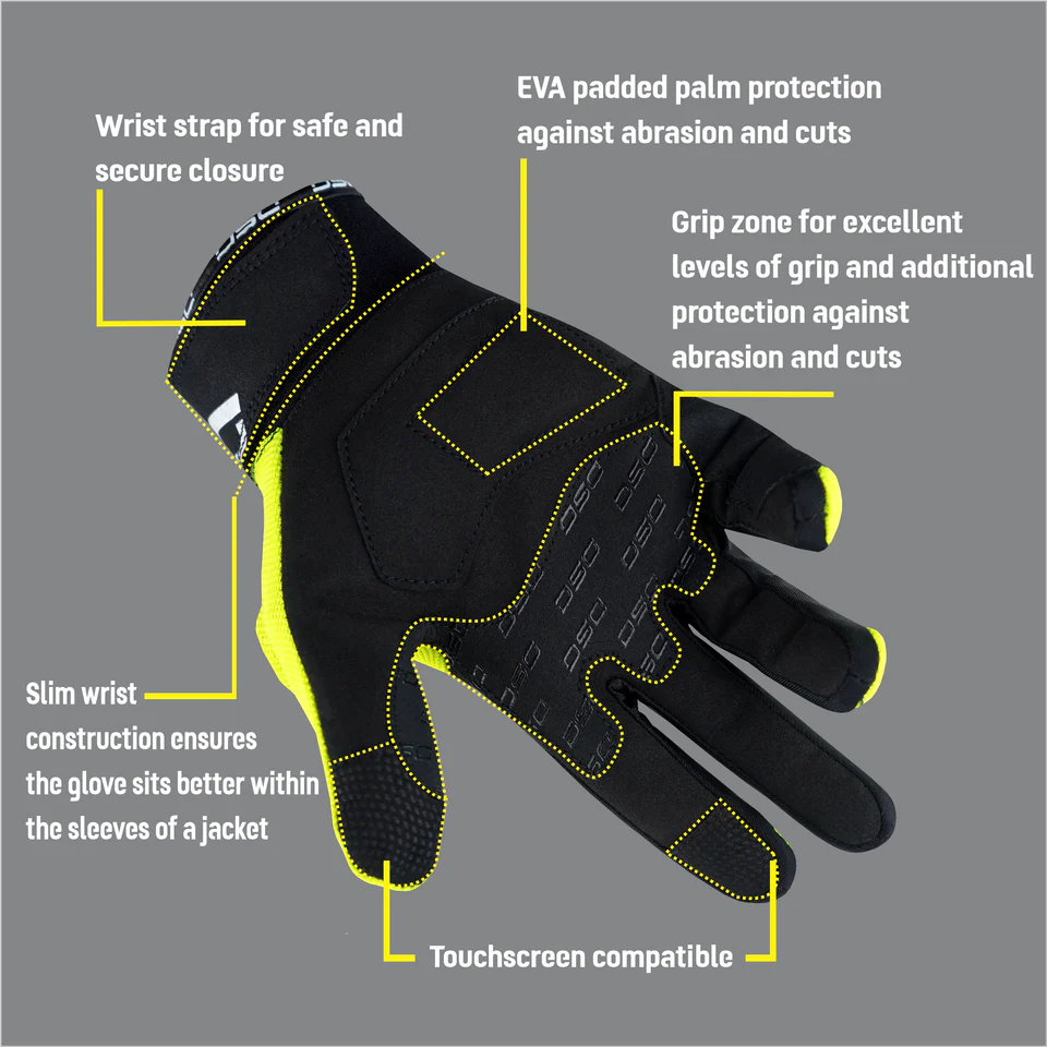 DSG PHOENIX AIR RIDING GLOVE - YELLOW FLUO