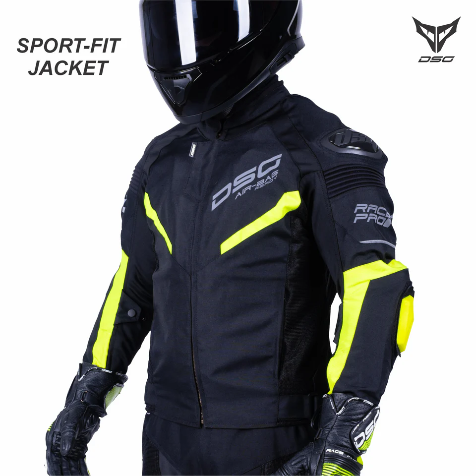 Dsrl Racing Jacket DSG RACE PRO V2 RIDING JACKET - YELLOW FLUO – GearUpIndia