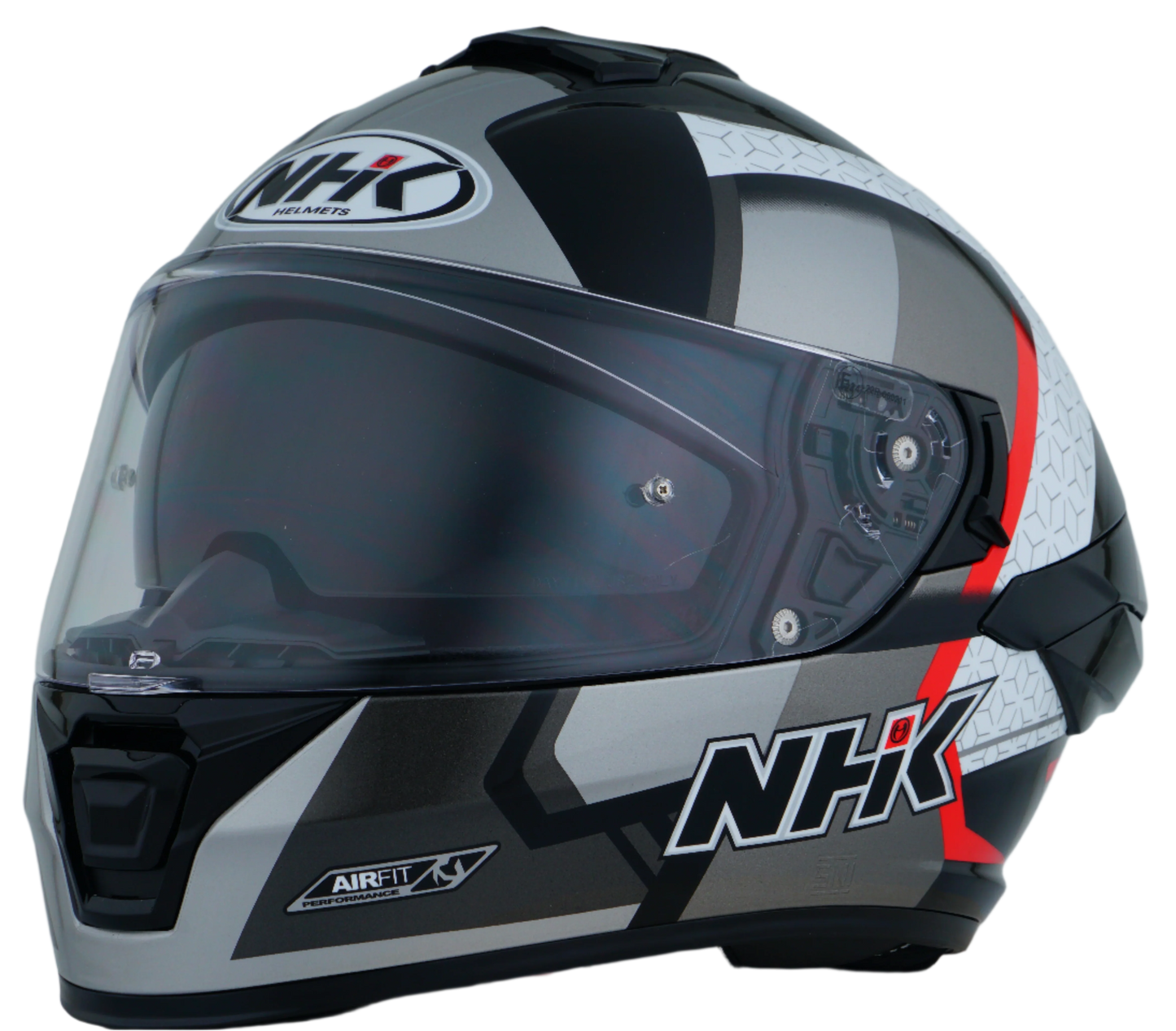 NHK K5R RETRO GLOSS BLACK RED HELMET