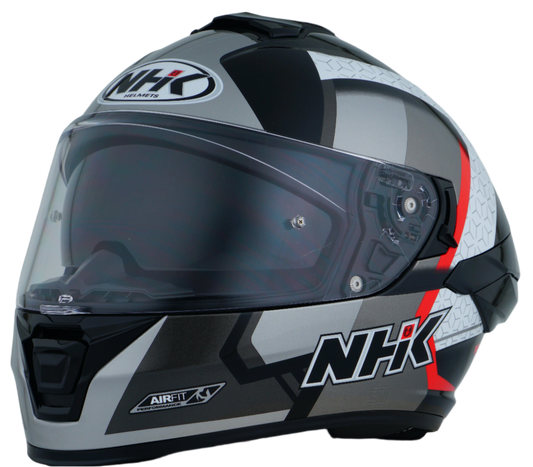 NHK K5R RETRO GLOSS BLACK RED HELMET