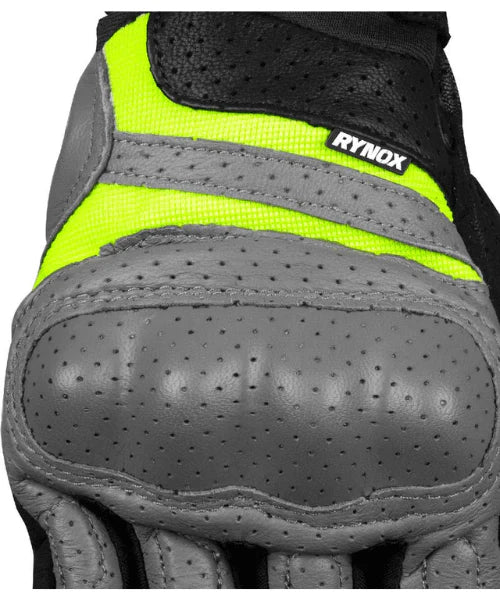 RYNOX AIR GT SP GLOVES - GREY HI-VIZ GREEN