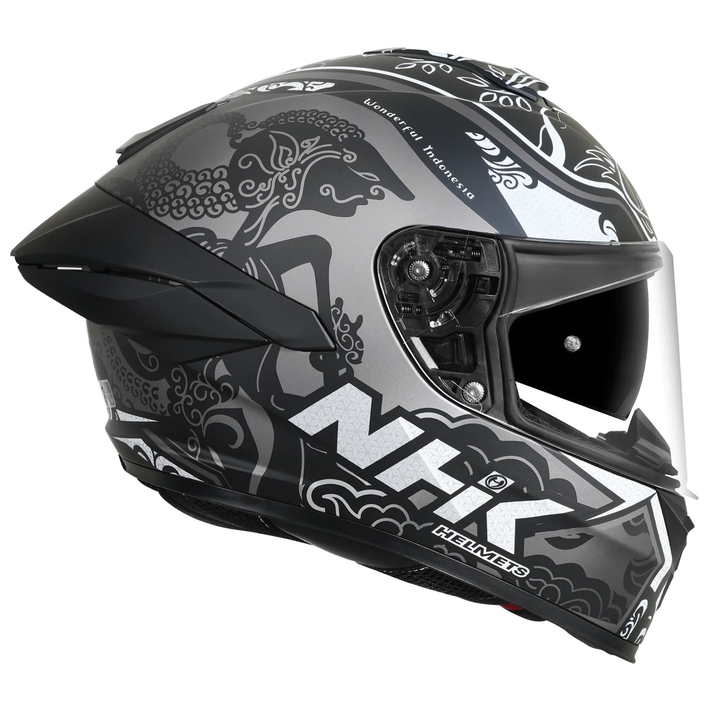 NHK K5R WAYANG MATT BLACK SILVER HELMET